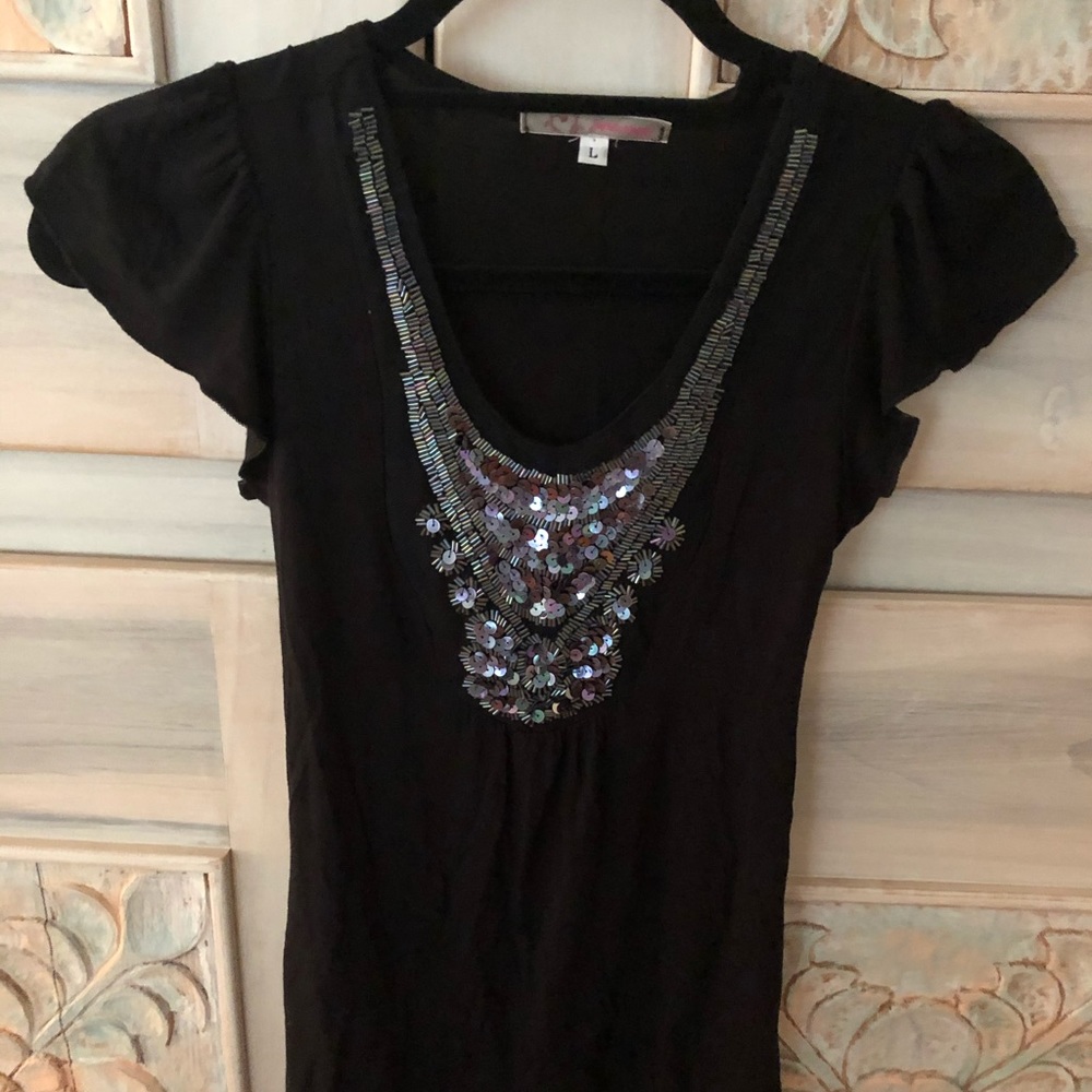 Judie’s Closet Black Top with Sequins